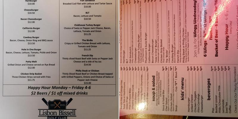 Valley View Bar & Grill Menu