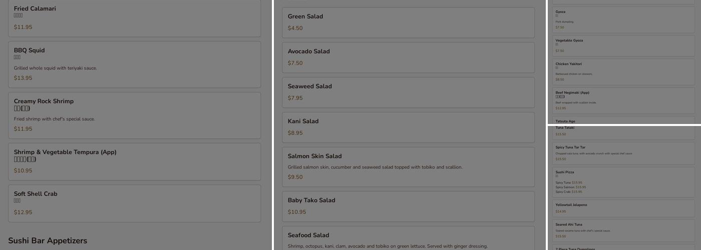 Yasuda Menu