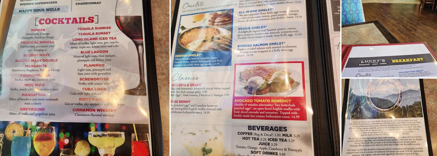 Lucky's Restaurant & Bar Menu