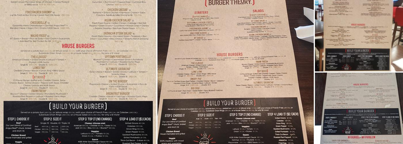 Burger Theory Yuma Menu