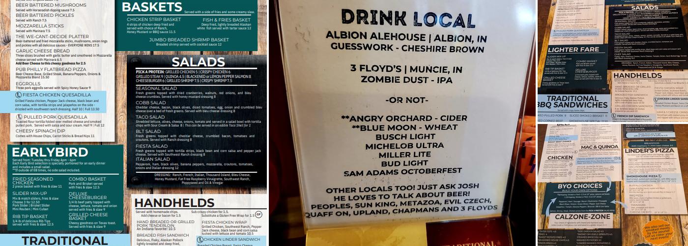 Linder's Tavern On Main Menu