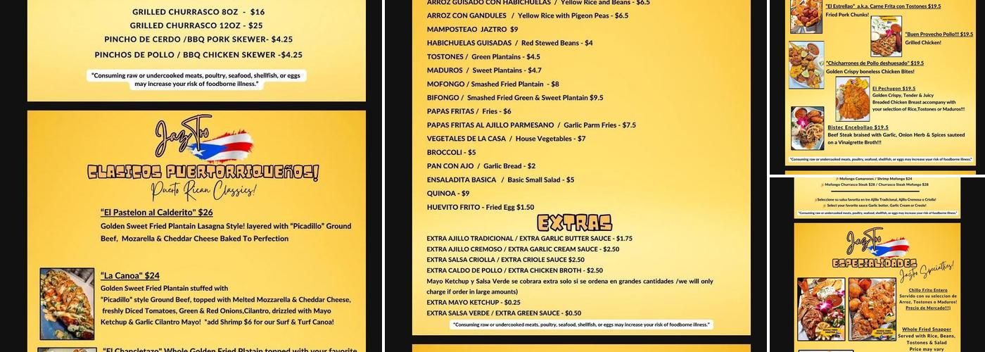 JazTro By Chef D.O.C. Menu