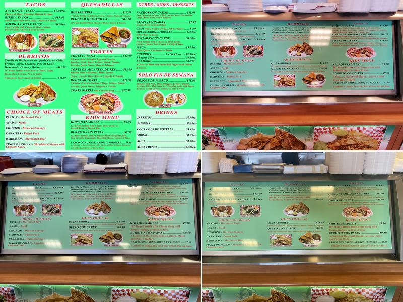La Maria Taqueria Menu