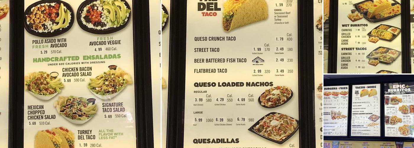 Del Taco Menu