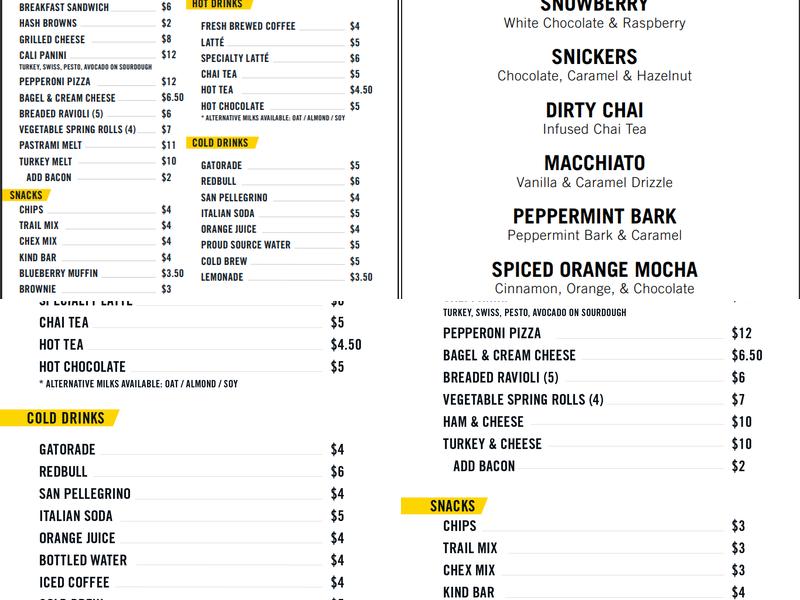 The Grind Café Menu