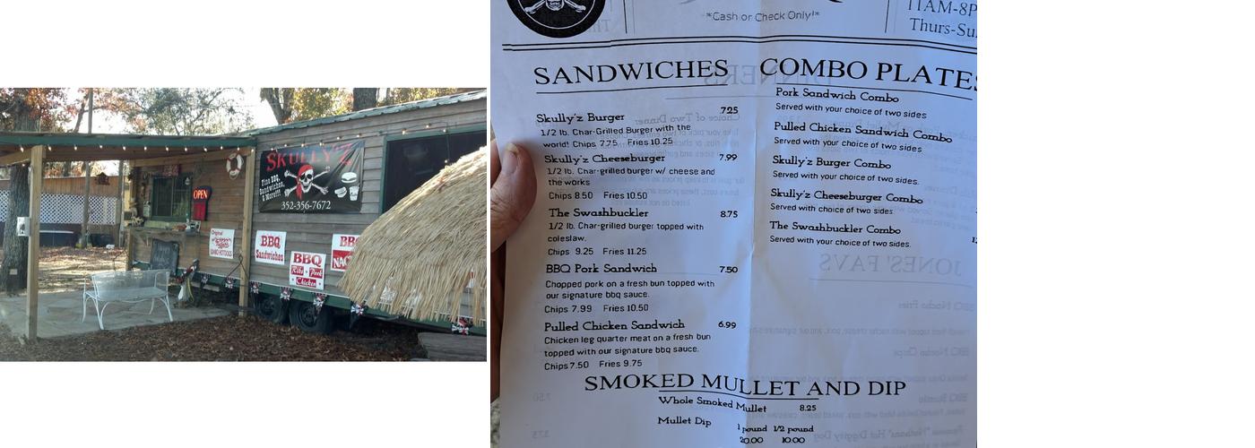 Skullyz BBQ Menu