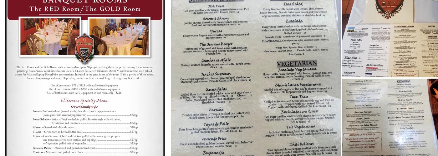El Serrano Menu