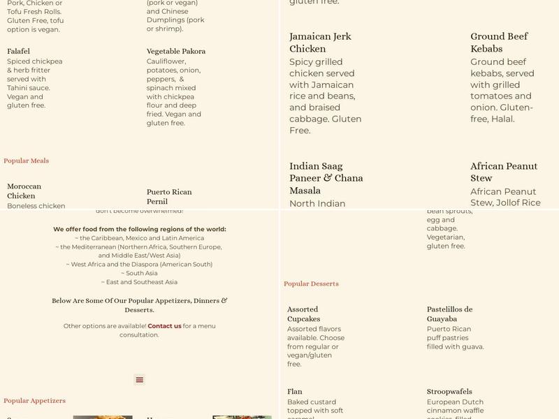 Upohar World Kitchen Menu