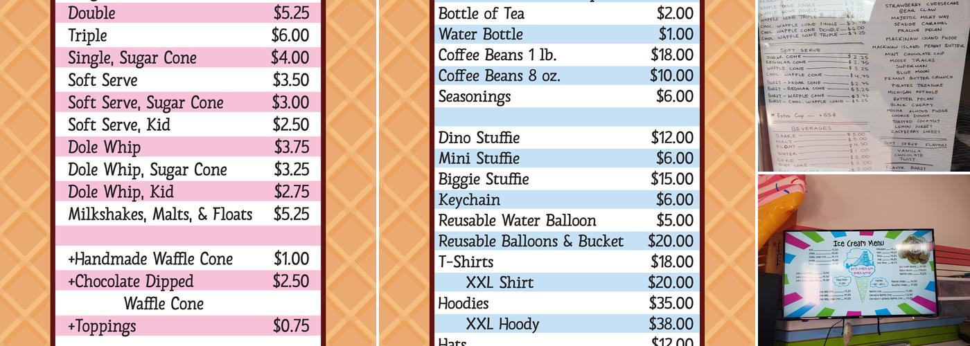 Ice Cream Dreams Menu