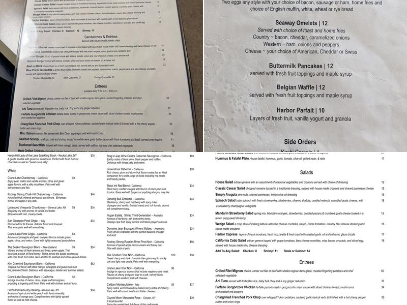 Seaway Grille Menu