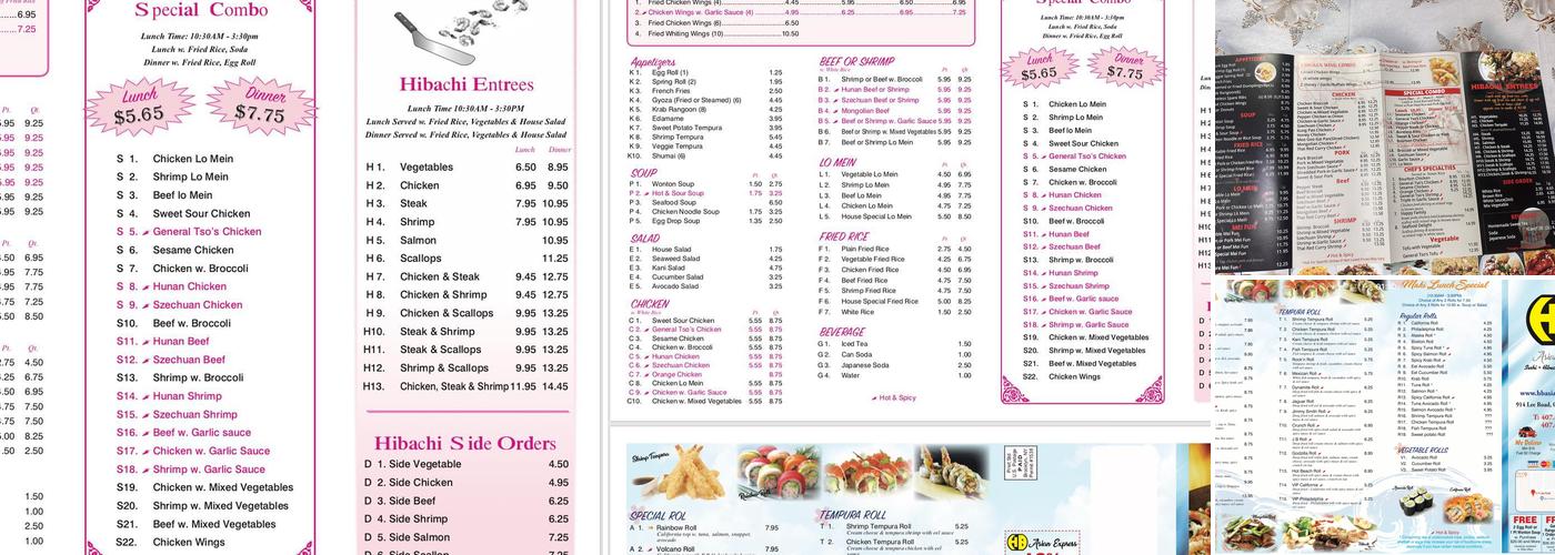 Asian Express Menu