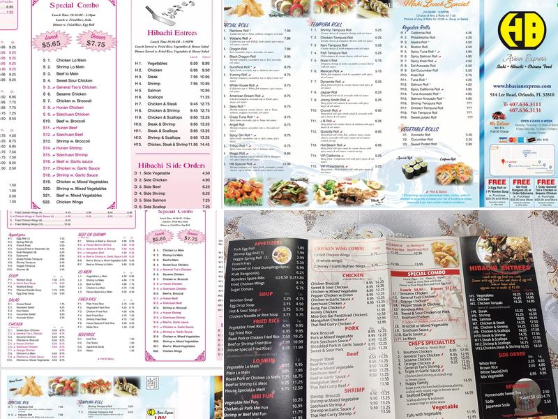 Asian Express Menu