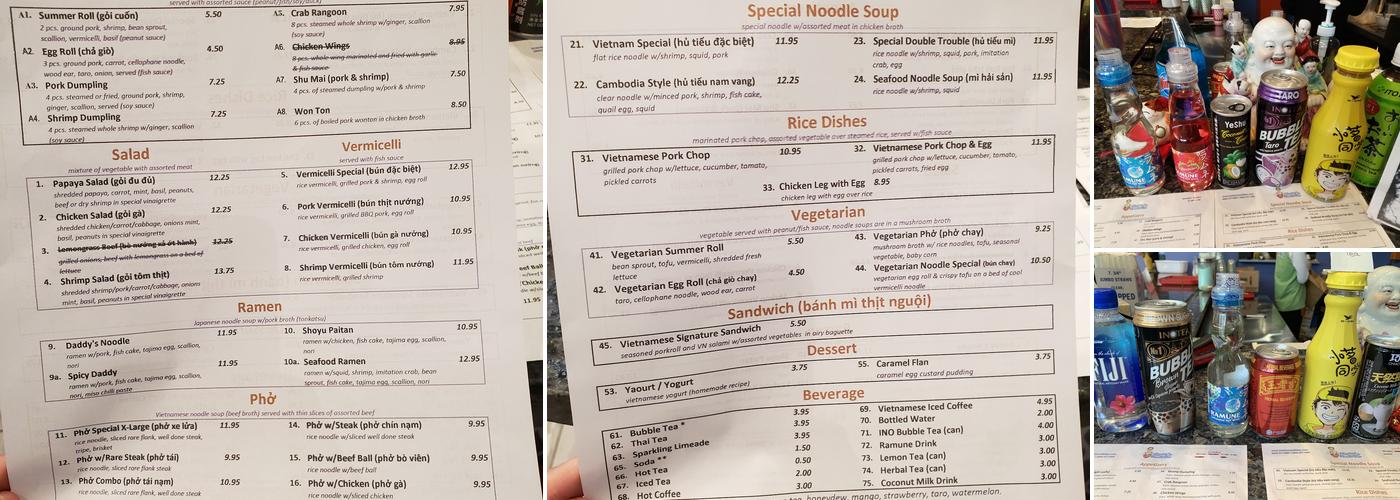 Daddy's Noodle Bar Menu