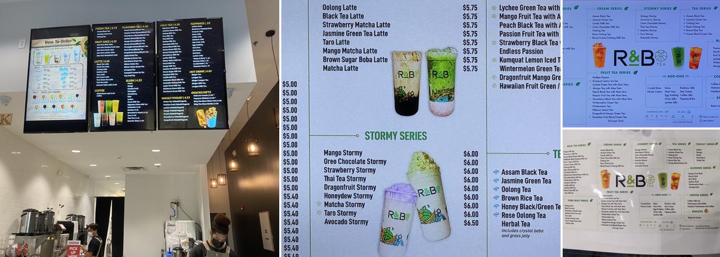 R&B Tea Pearland Menu