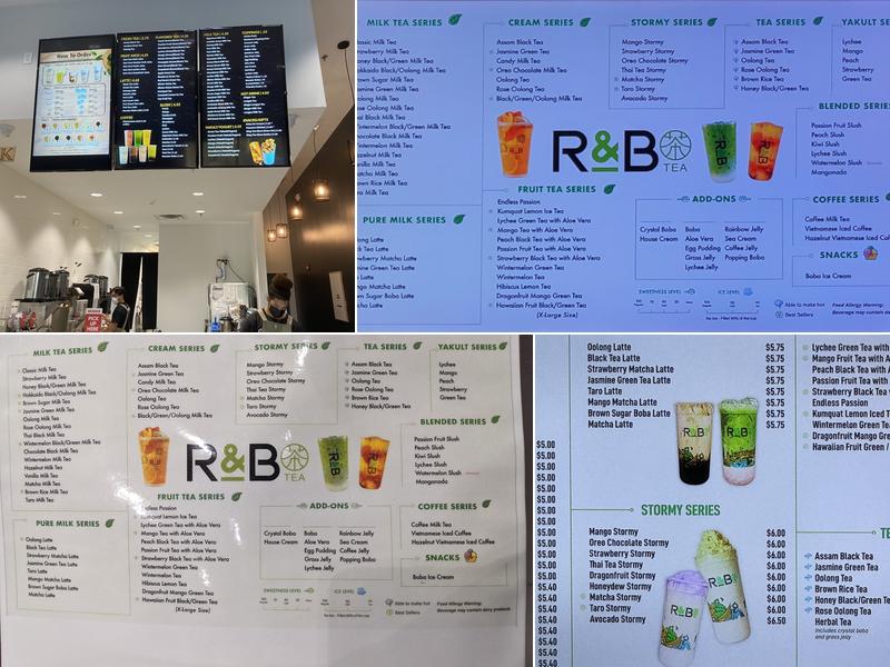 R&B Tea Pearland Menu