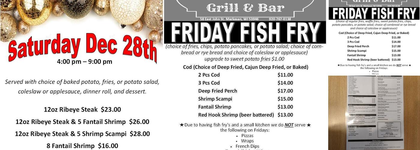 Last Chance Grill and Bar Menu