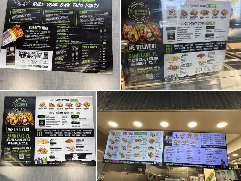 Bubbakoo's Burritos Menu