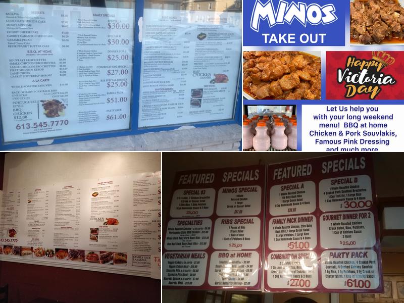 Minos Take Out Menu