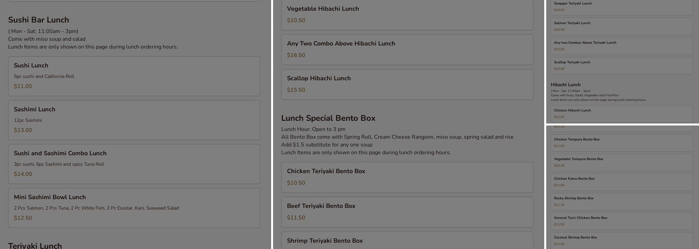 Asian Pop Menu