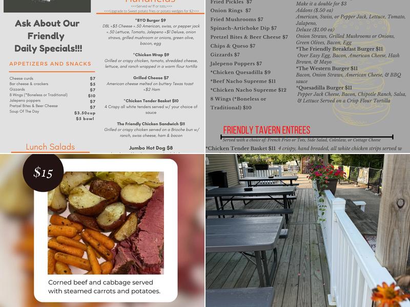 The Friendly Grill and Tavern Menu
