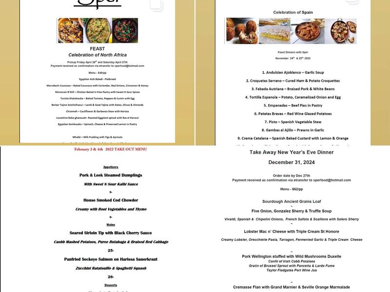 Sper Food & Farm Menu