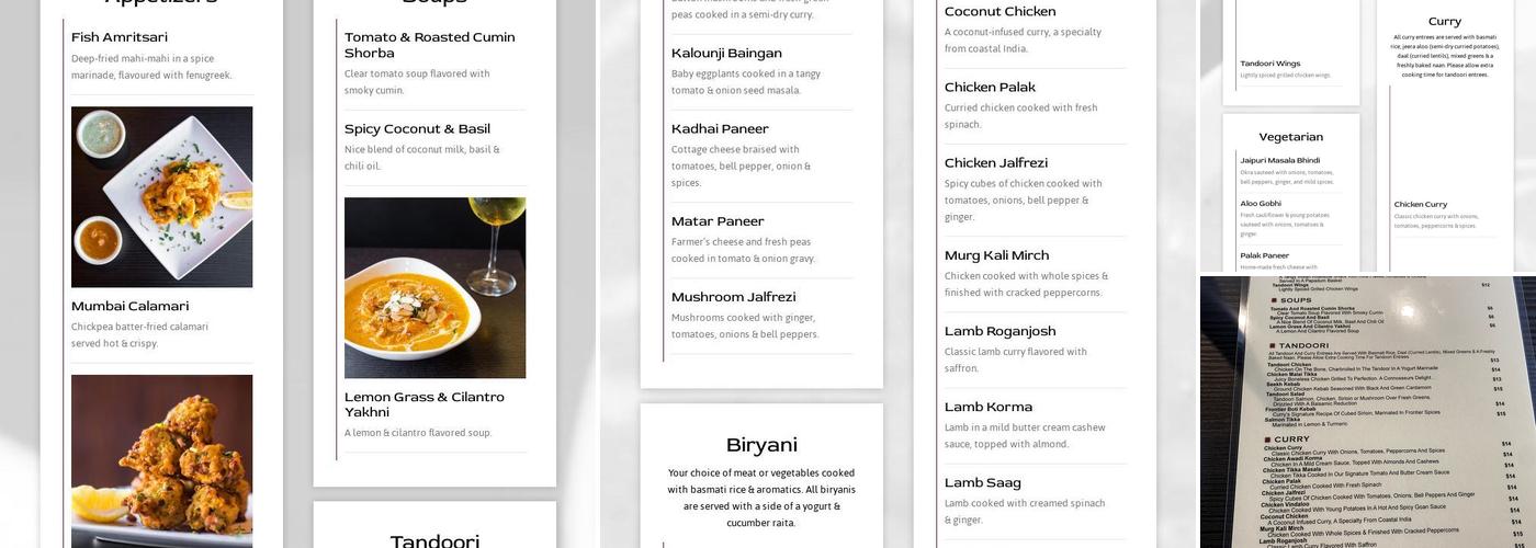 Curry and More Menu