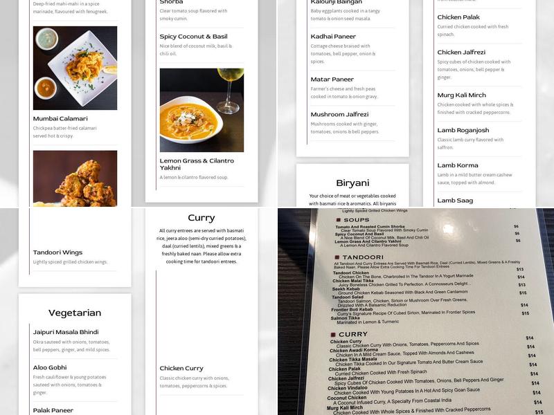 Curry and More Menu