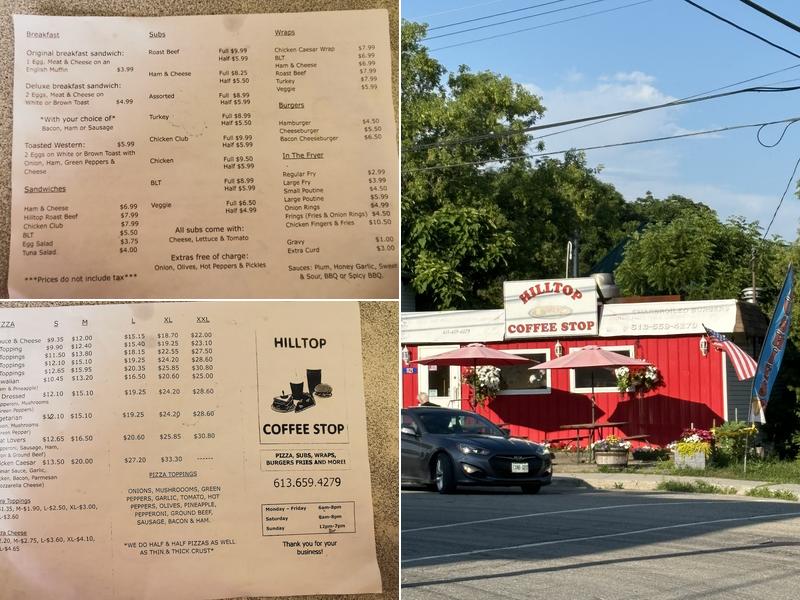 Hilltop Coffee Stop Menu