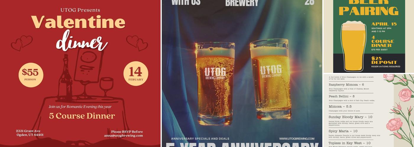 UTOG Brewery Menu