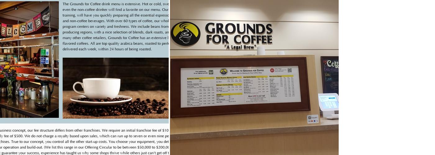 grounds for coffee Menu