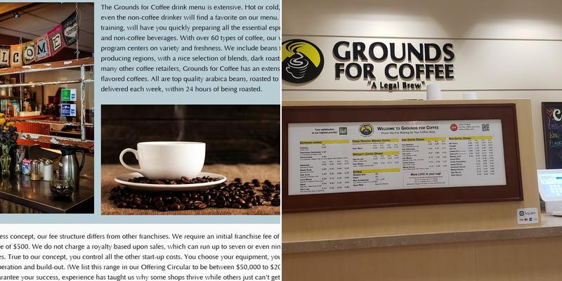 grounds for coffee Menu