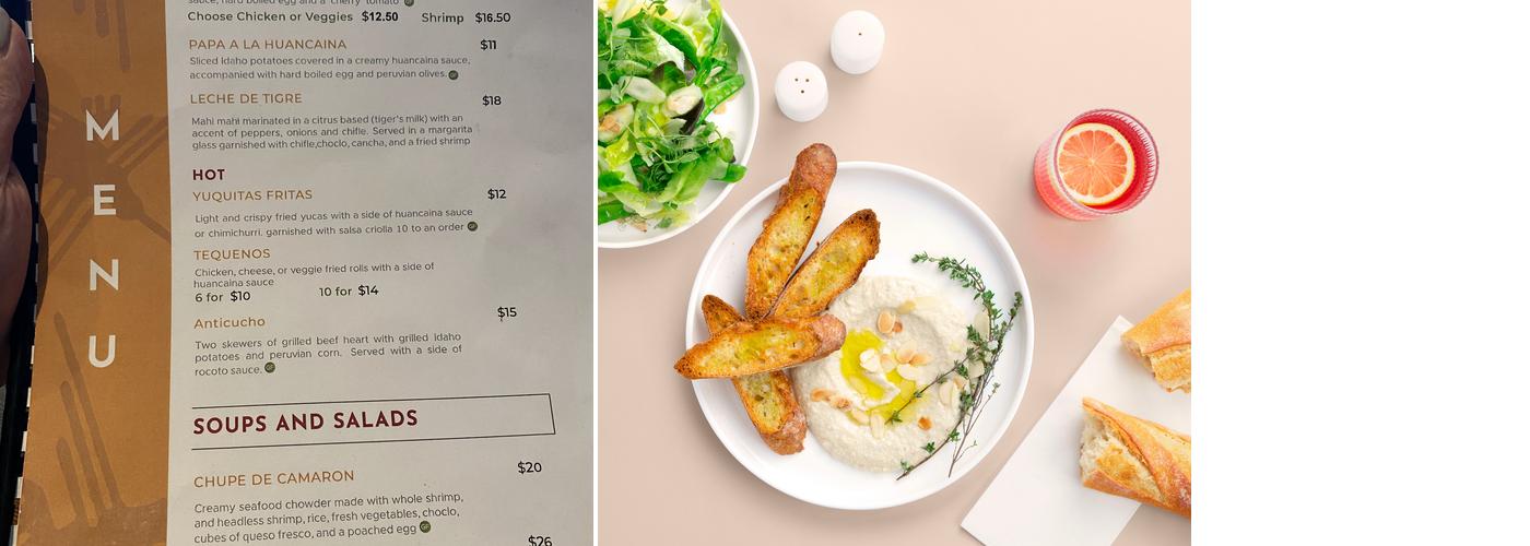 Serva Peruvian Cuisine Menu