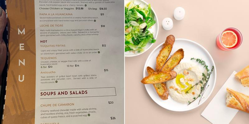 Serva Peruvian Cuisine Menu