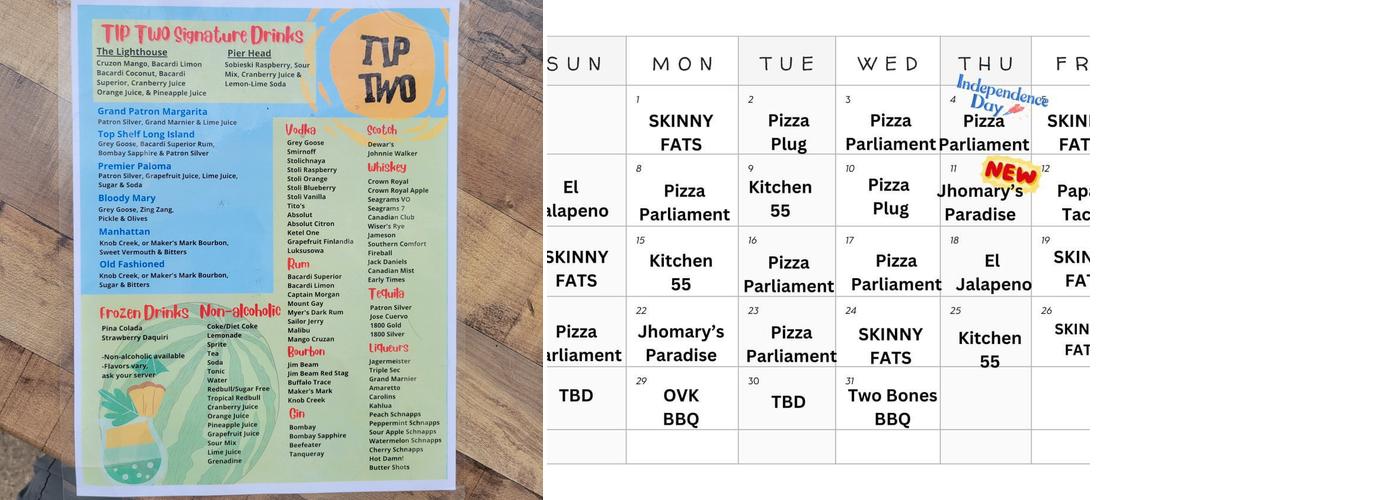Tip Two Menu