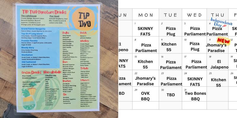 Tip Two Menu