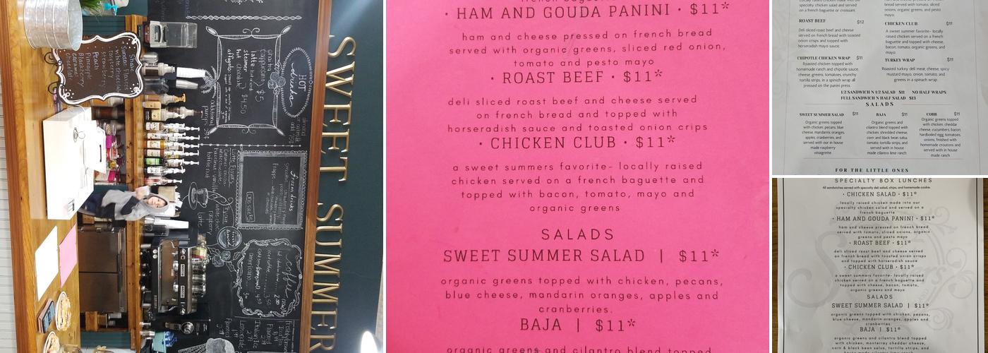 Sweet Summers Menu