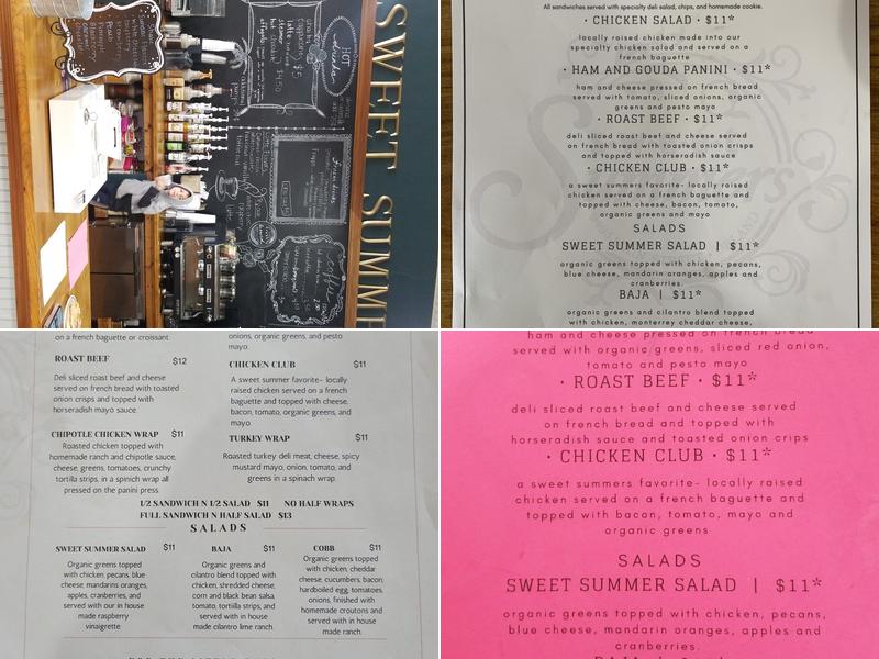 Sweet Summers Menu