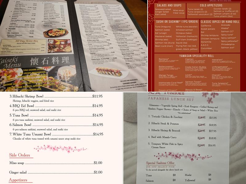 YAMASAN sushi and grill Menu