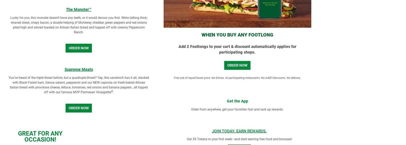 Subway Menu