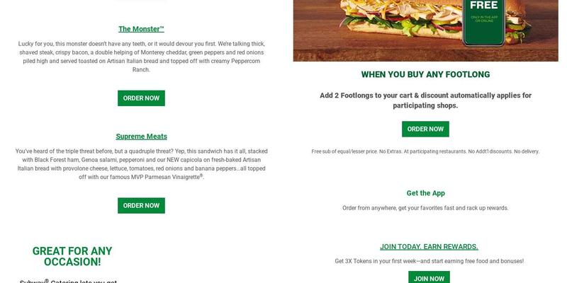 Subway Menu