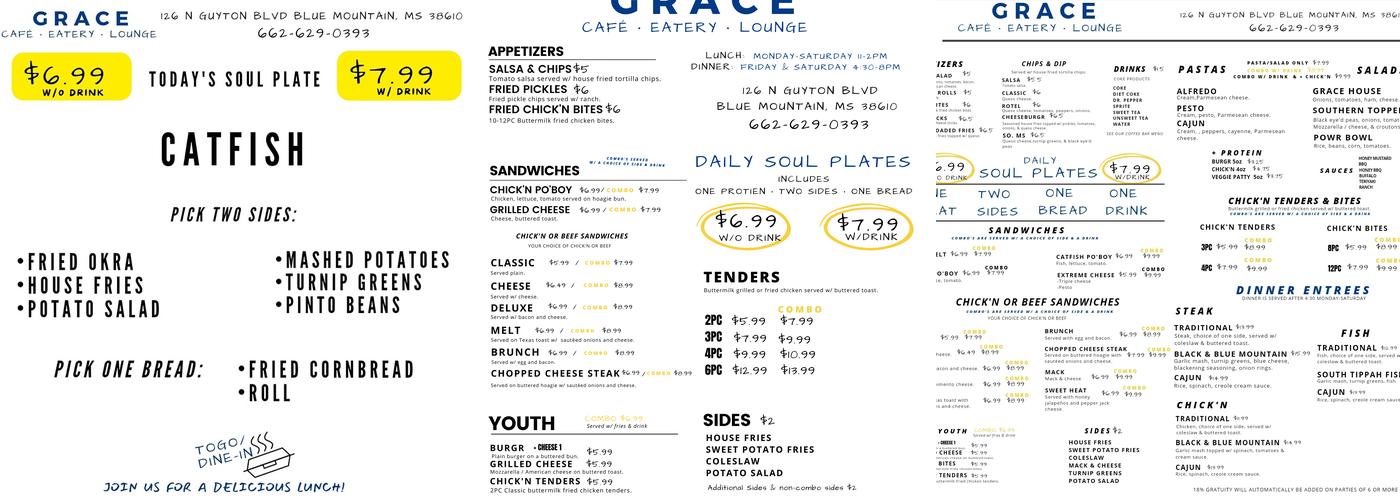 Grace - Café • Eatery • Lounge Menu