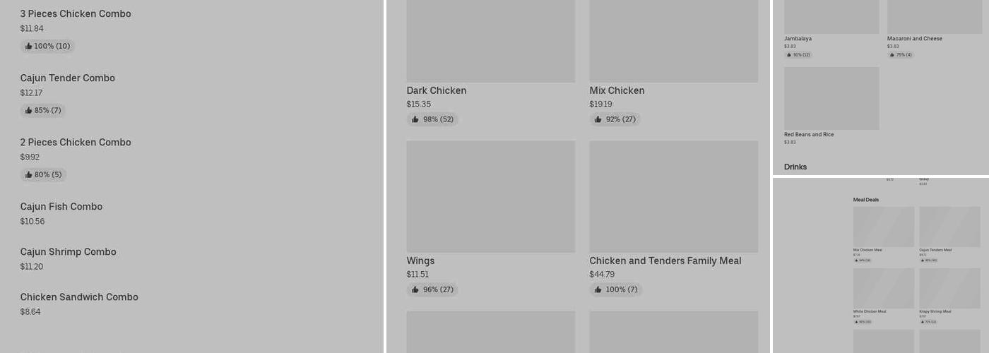 Krispy Krunchy Chicken Menu