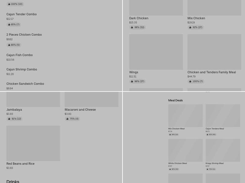 Krispy Krunchy Chicken Menu