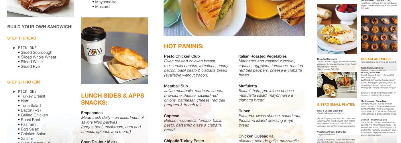 ZoomCaffe Menu