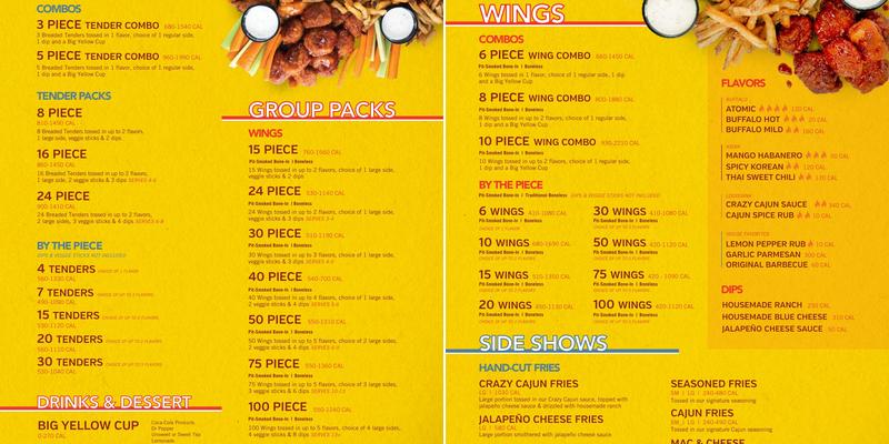 Wing Boss Menu