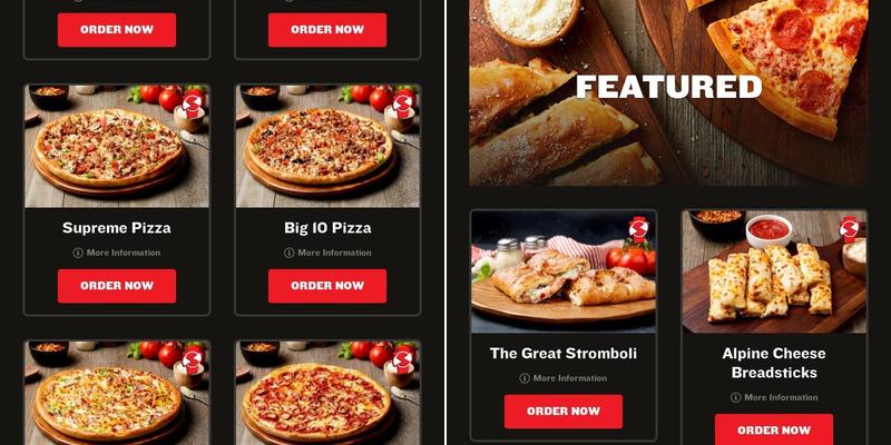 Simple Simon's Pizza Menu