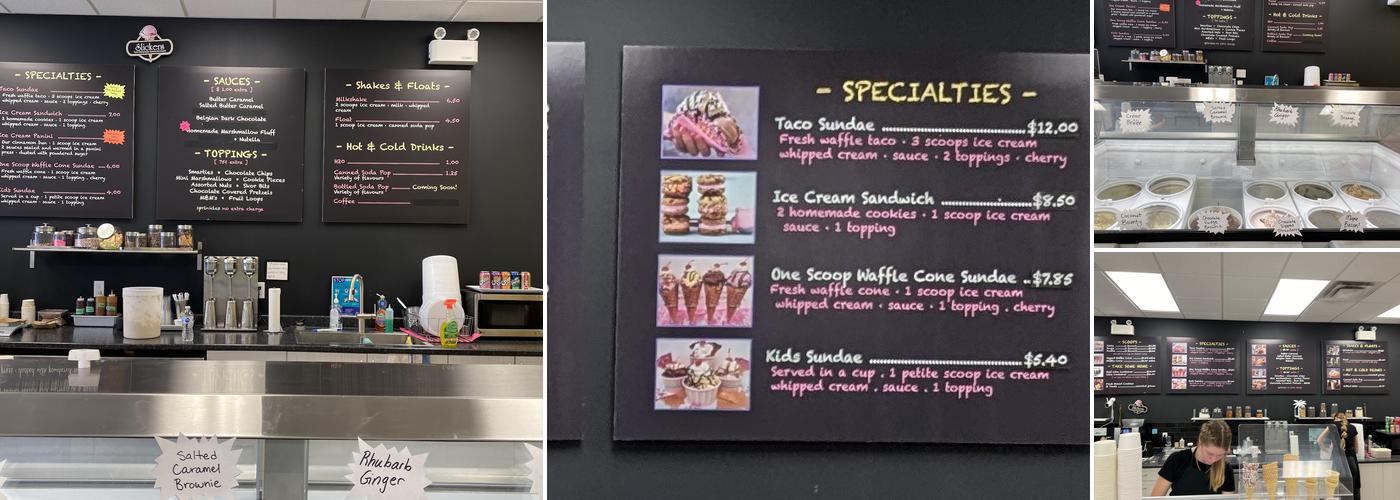 Slickers County Ice Cream - Picton Menu
