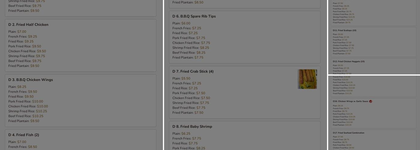 New Sing Lee Kitchen Menu