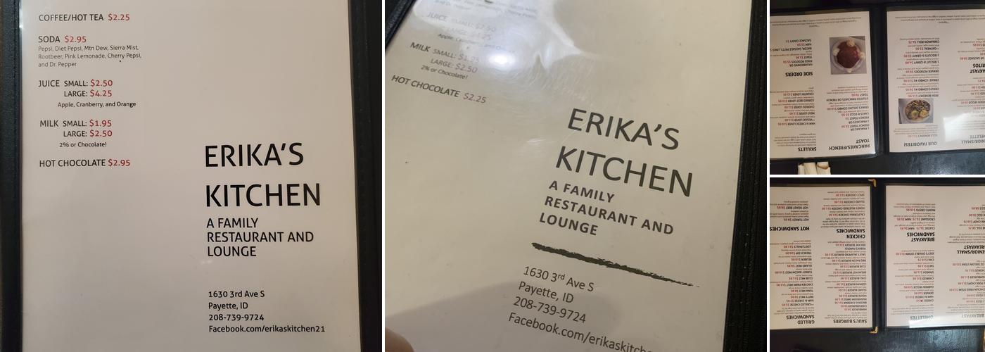 Erika's Kitchen Menu