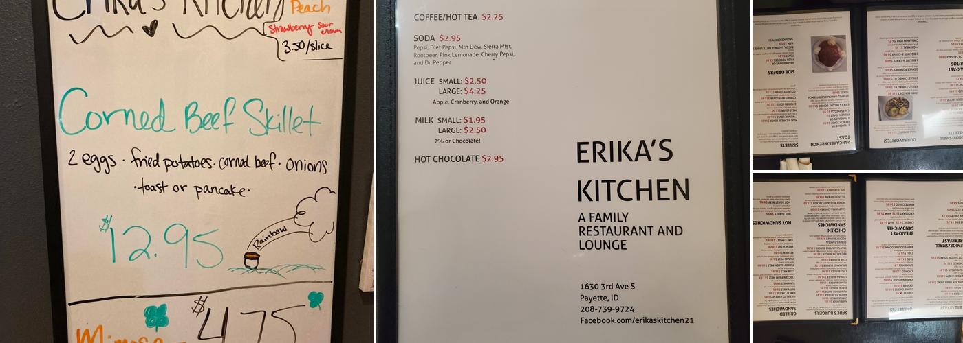 Erika's Kitchen Menu